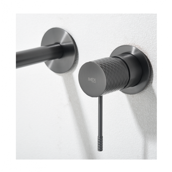 Μπαταρία Νιπτήρος Εντοιχιζόμενη IMEX GENOVA BLACK GUN METAL GLG053/BGM Ανθρακί